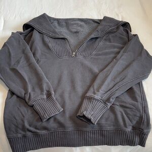 Women’s Aerie Charcoal Quarter-Zip Pullover Sweater